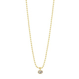 Collar fino de bolitas mini con dije ovalado de circonia.