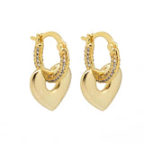 Aretes Colgantes de Corazón Brillante