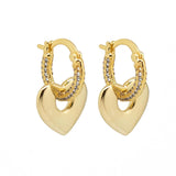 Aretes Colgantes de Corazón Brillante
