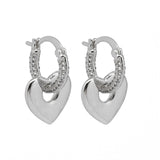 Aretes Colgantes de Corazón Brillante