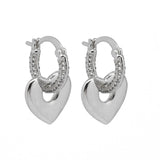 Aretes Colgantes de Corazón Brillante