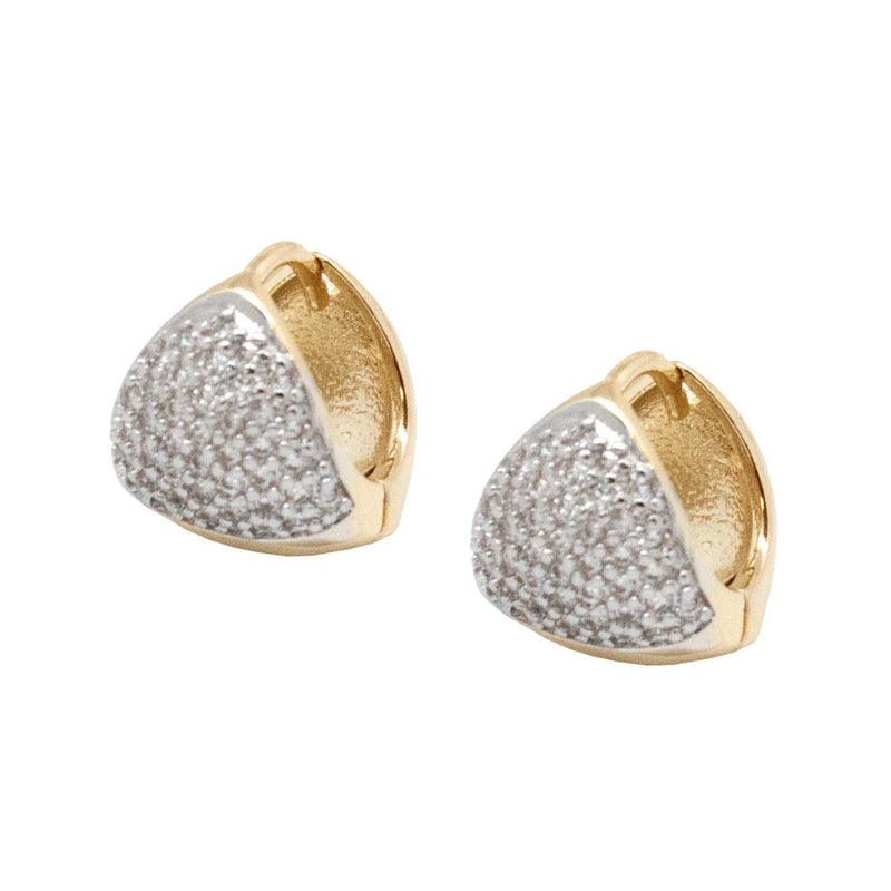Triangle Button Bicolor Earrings