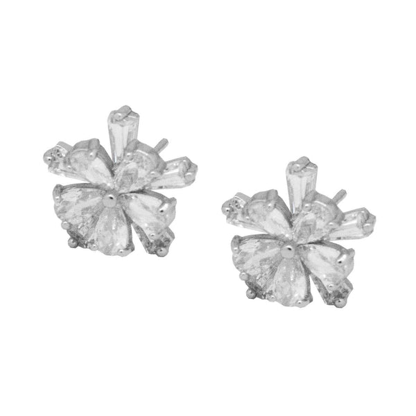 Silver Flower Studs