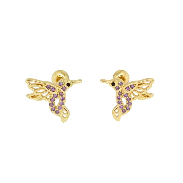 Hummingbird Purple Studs