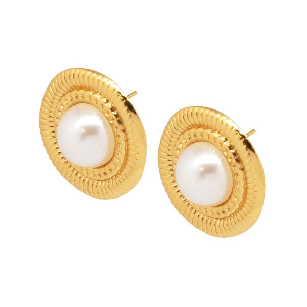 Aretes Circulares con Perla