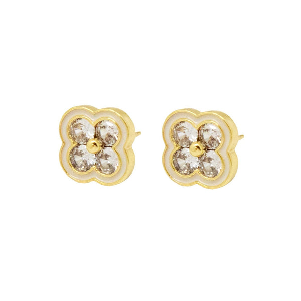 Sparkly Clover Studs