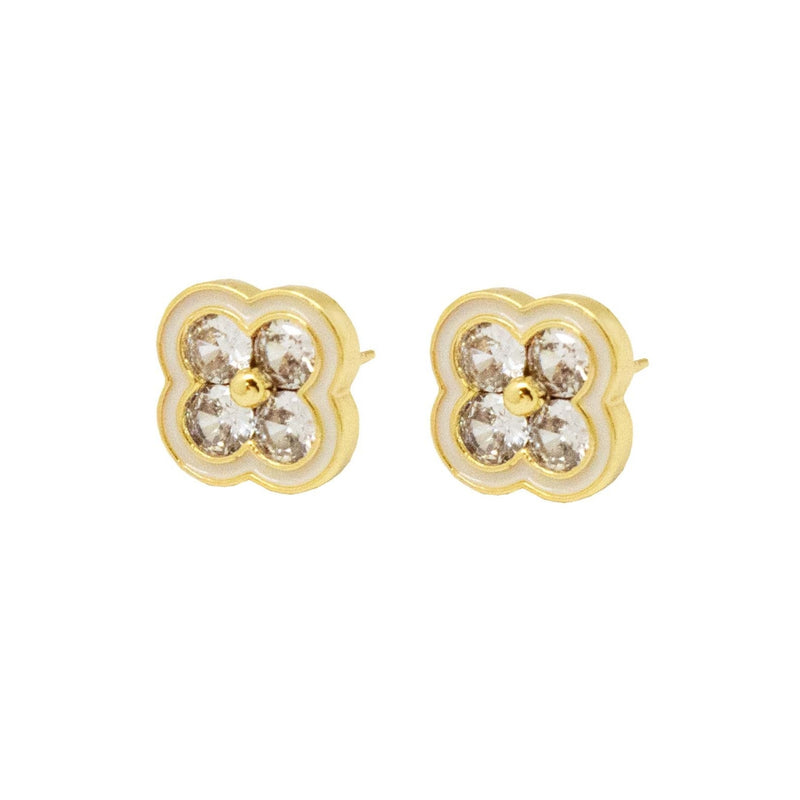 Sparkly Clover Studs