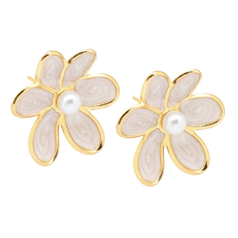 Aretes Flor Perlados