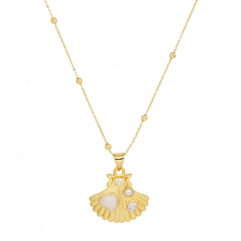 Seashell Mini Pearls Necklace