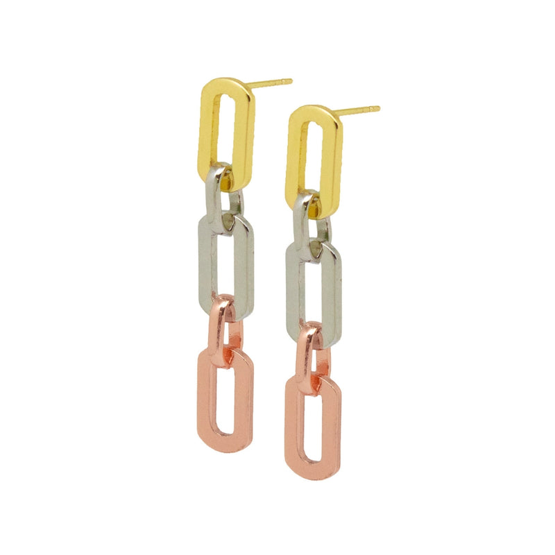 Tricolor Chain Earrings
