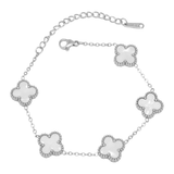 Pulsera lucky charm - Trébol plateado