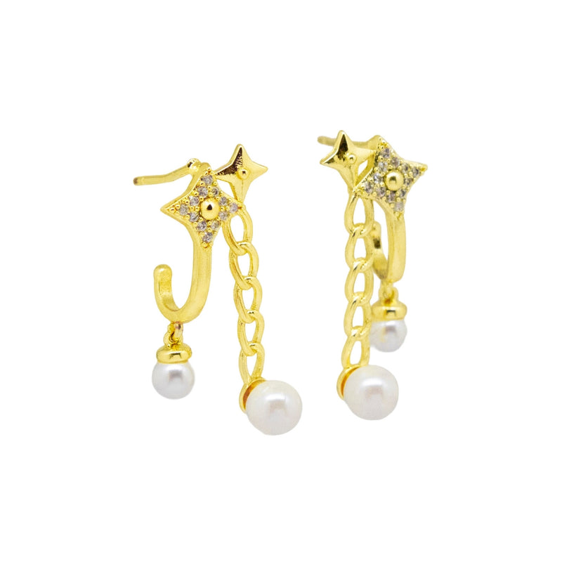 Aretes Dorados Destello y Perla