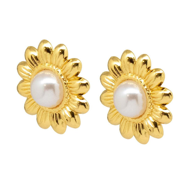 Sunflower Pearl Earrings