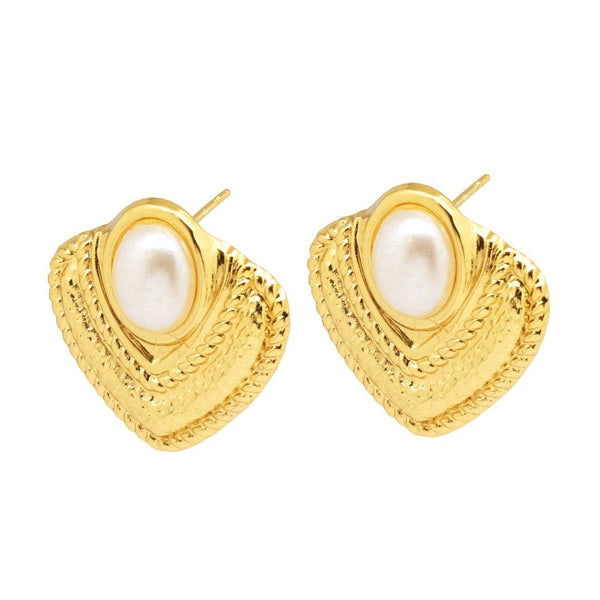 Triangle Pearl Earrings