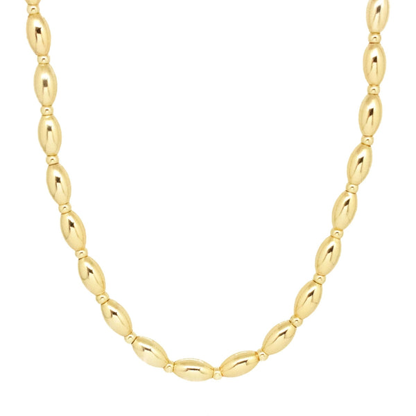 Gold Barrel Dot Necklace