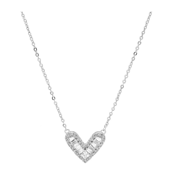 Elegant Silver Heart Necklace
