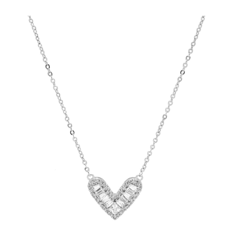 Elegant Silver Heart Necklace