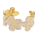 Bloom Bracelet pulsera de flores blancas en acero inoxidable