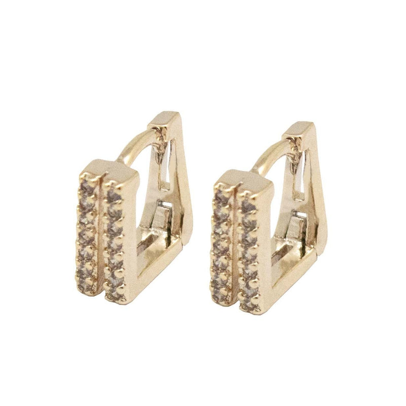 Arracadas Dobles Cuadradas