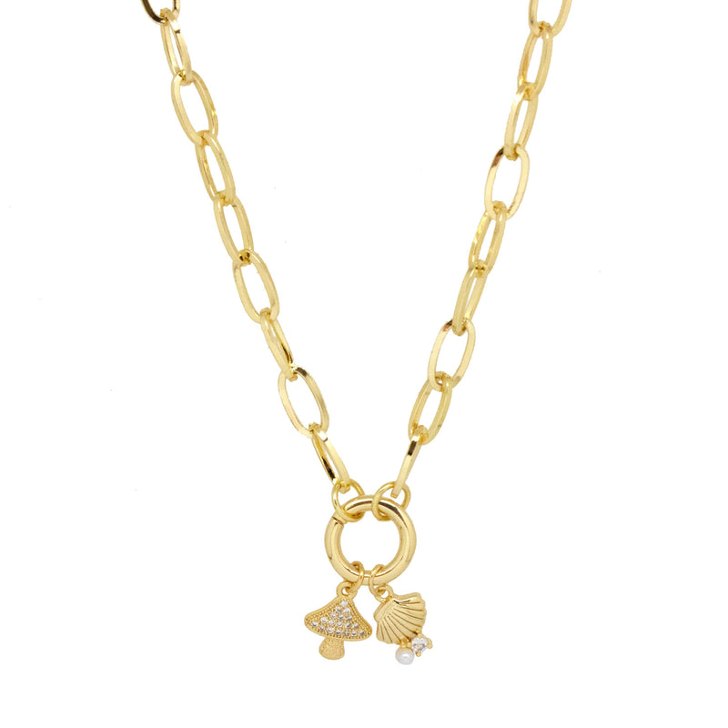 Mushroom Sea Charm Necklace