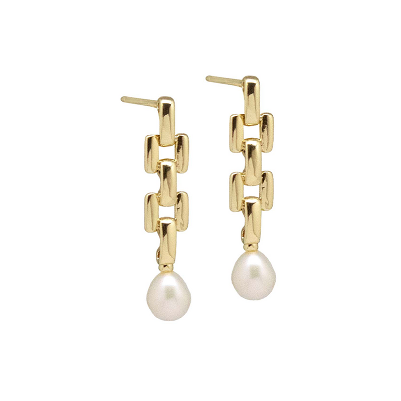 Dangling Pearl Studs