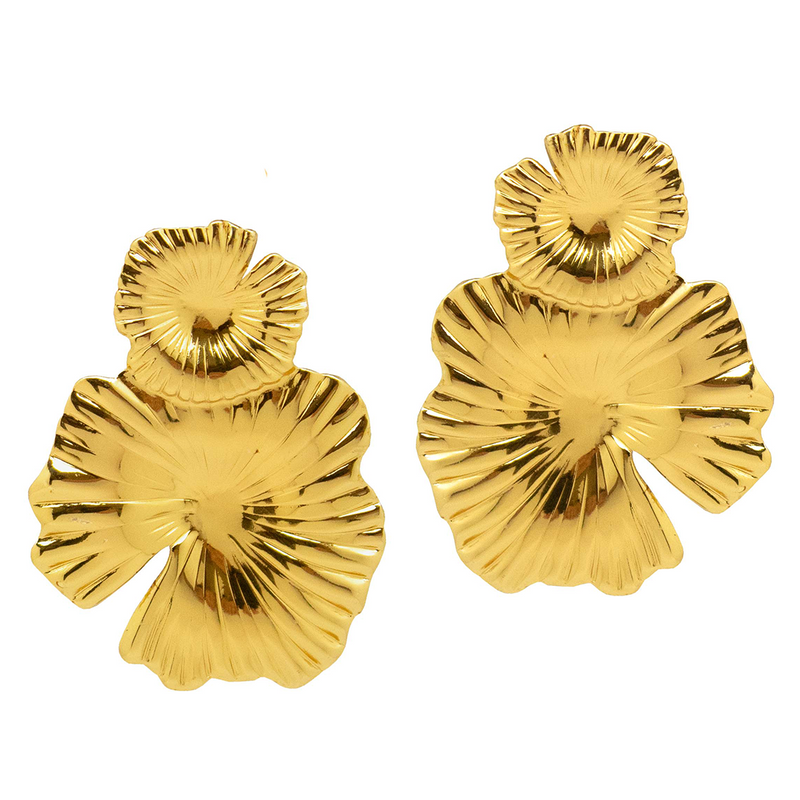 Aretes Flor Texturizados