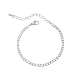 Silver Tennis Bracelet pulsera tennis plateada con cristales