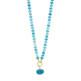 Aqua Beads Necklace, collar de cuentas turquesa con detalles berry TINK TINK