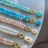 Aqua Beads Necklace TINK TINK, collar turquesa con toque berry