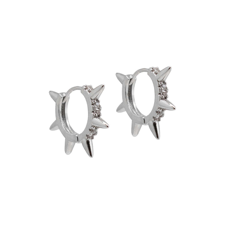 Silver Stinger Huggie Earrings