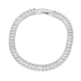Silver Bold Baguette Bracelet, pulsera plateada de circonias estilo baguette