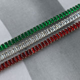 Silver Baguette Bracelet TINK TINK, pulsera plateada tipo tennis