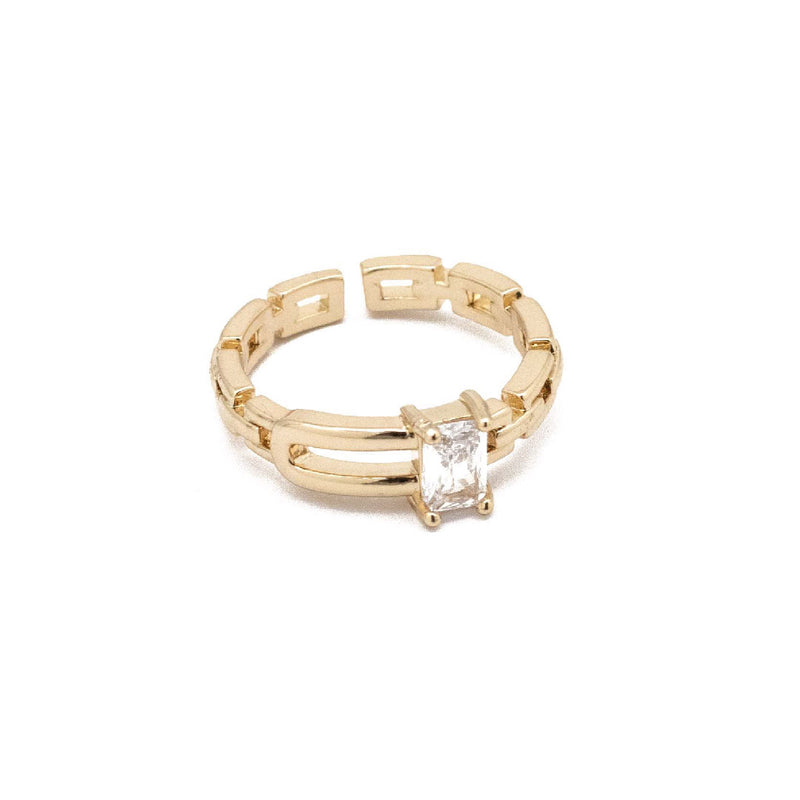 Solitaire Curb Chain Ring