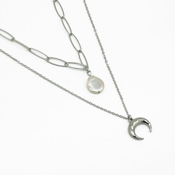 Moon & Pearl Necklace