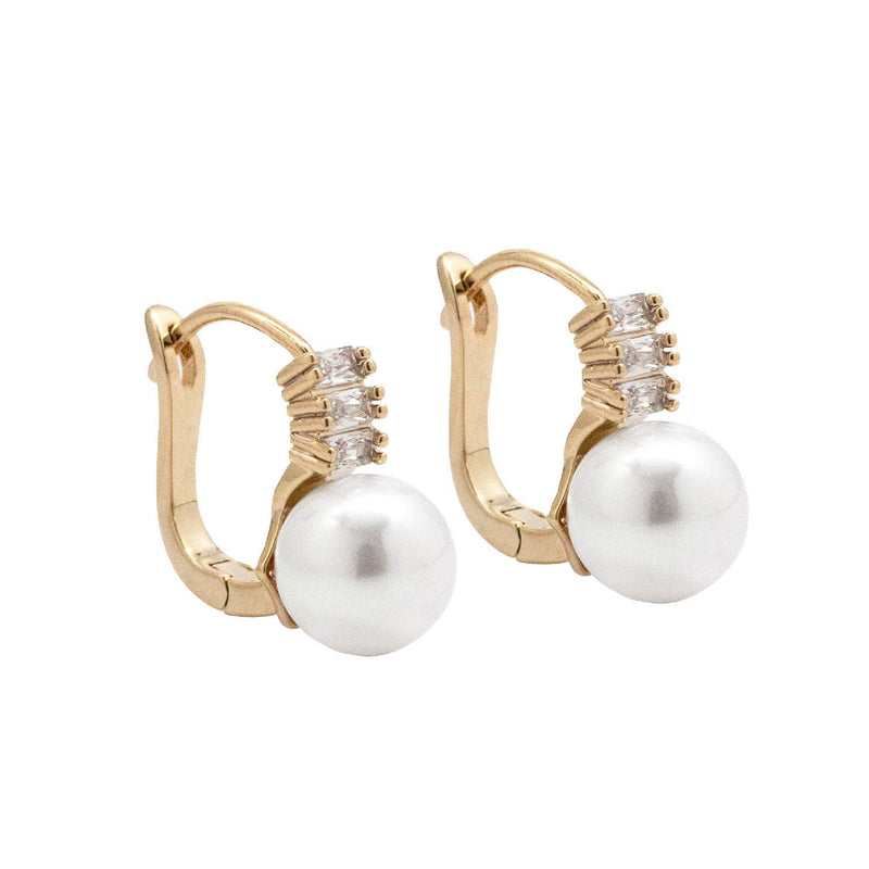Pearl & Baguette Earrings