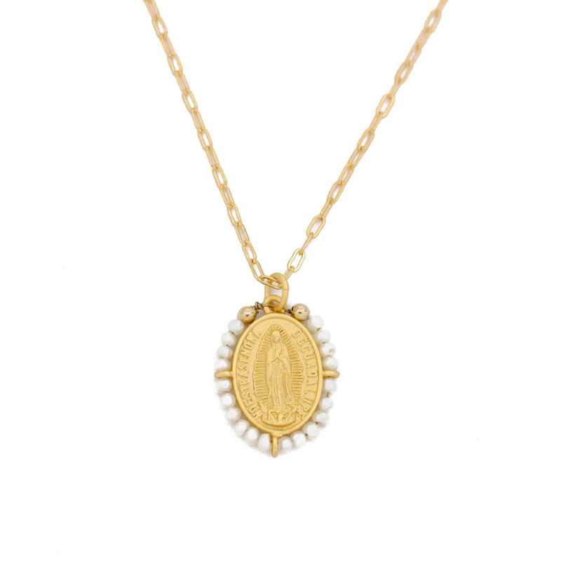 Medalla Virgen de Guadalupe con Perlitas