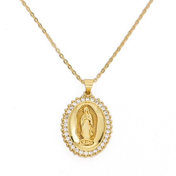 Medalla con Zirconias de Virgen de Guadalupe