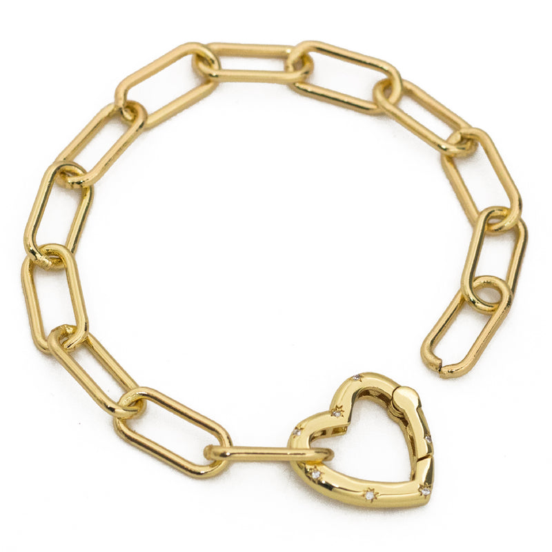 Heart Brooch Chain Bracelet