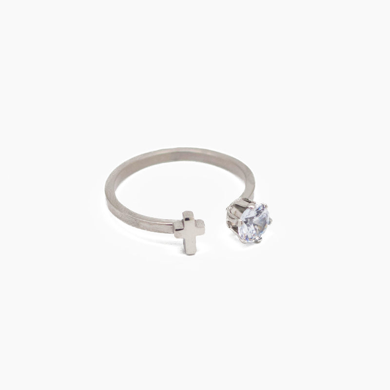 Cross Rhinestone Ring